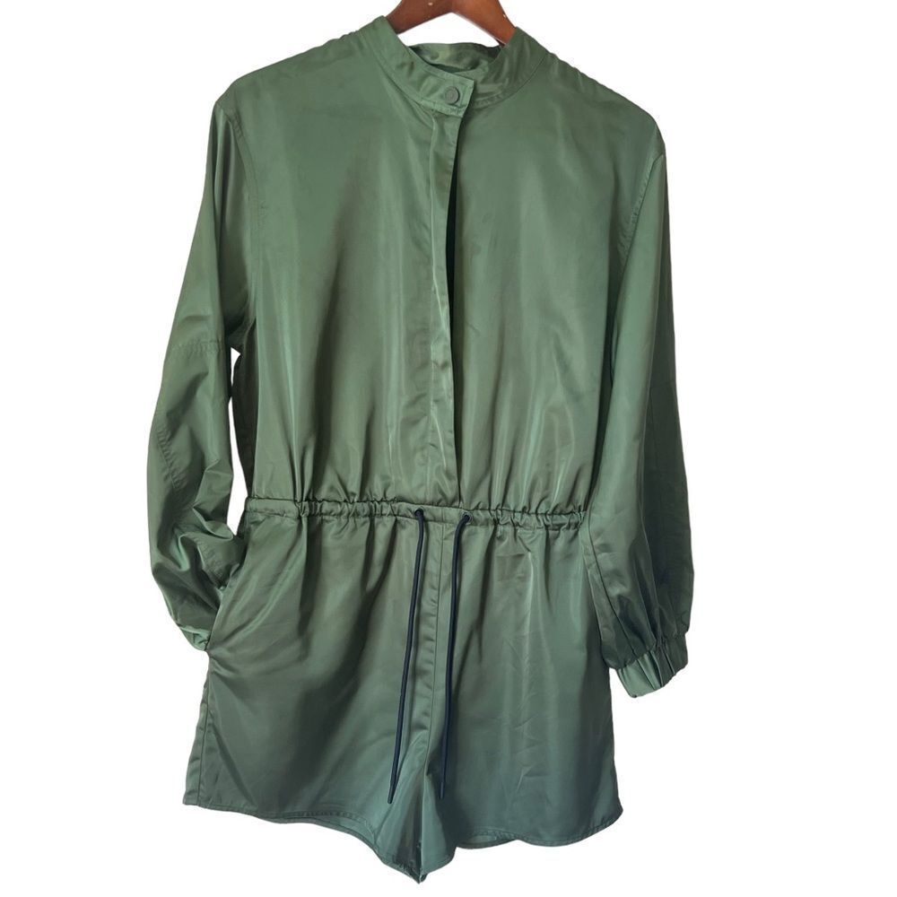 HUNTER for Target Womens Satin Utility Romper in Olive Green